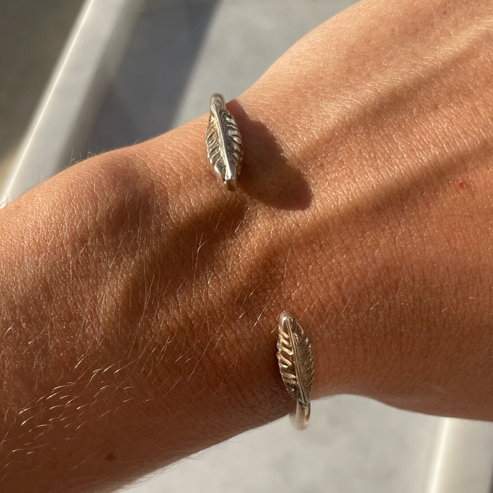 NWOT Sterling Silver Feather Cuff